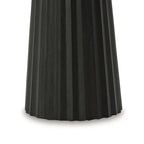 Table d'appoint, ronde cannelée avec base en bois massif noir classique, 14 pouces