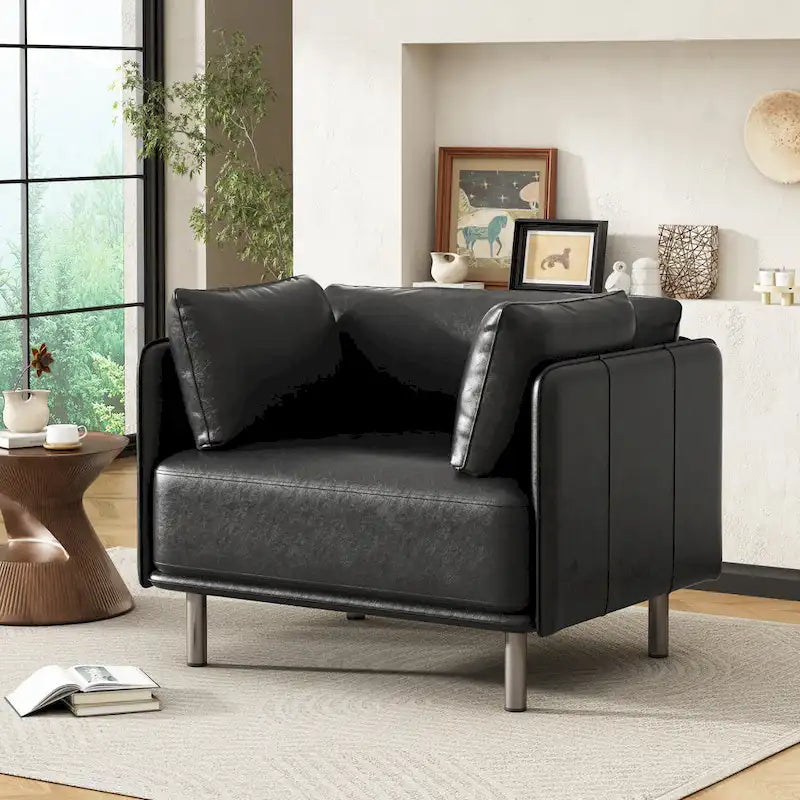 Fauteuil de salon en similicuir Daphne