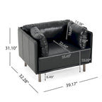 Fauteuil de salon en similicuir Daphne