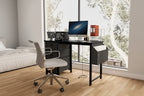 Bureau d'ordinateur moderne avec station de charge et tiroirs de rangement réversibles pour bureau à domicile ou salle d'étude