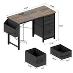 Bureau d'ordinateur moderne avec station de charge et tiroirs de rangement réversibles pour bureau à domicile ou salle d'étude