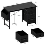Bureau d'ordinateur moderne avec station de charge et tiroirs de rangement réversibles pour bureau à domicile ou salle d'étude