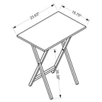 Ensemble de 5 tables pliantes avec support - 26,25 - Noyer