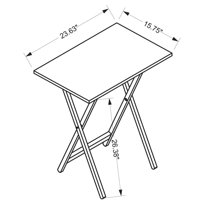 Ensemble de 5 tables pliantes avec support - 26,25 - Noyer