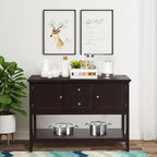 Table console en bois avec tiroirs, buffet de salle à manger