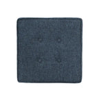 Pouf de rangement, dessus de plateau carré de 45,7 cm, tissu tissé bleu marine