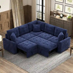 Roomfitters Pull-Out L-Shape Sofa Bed with Wheels, USB Ports, and Power Sockets, Functional Sleeper Sofa for Living Room Comfort