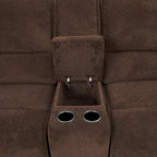 Canapé sectionnel inclinable moderne marron foncé Renic avec console et ports USB