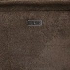 Canapé sectionnel inclinable moderne marron foncé Renic avec console et ports USB