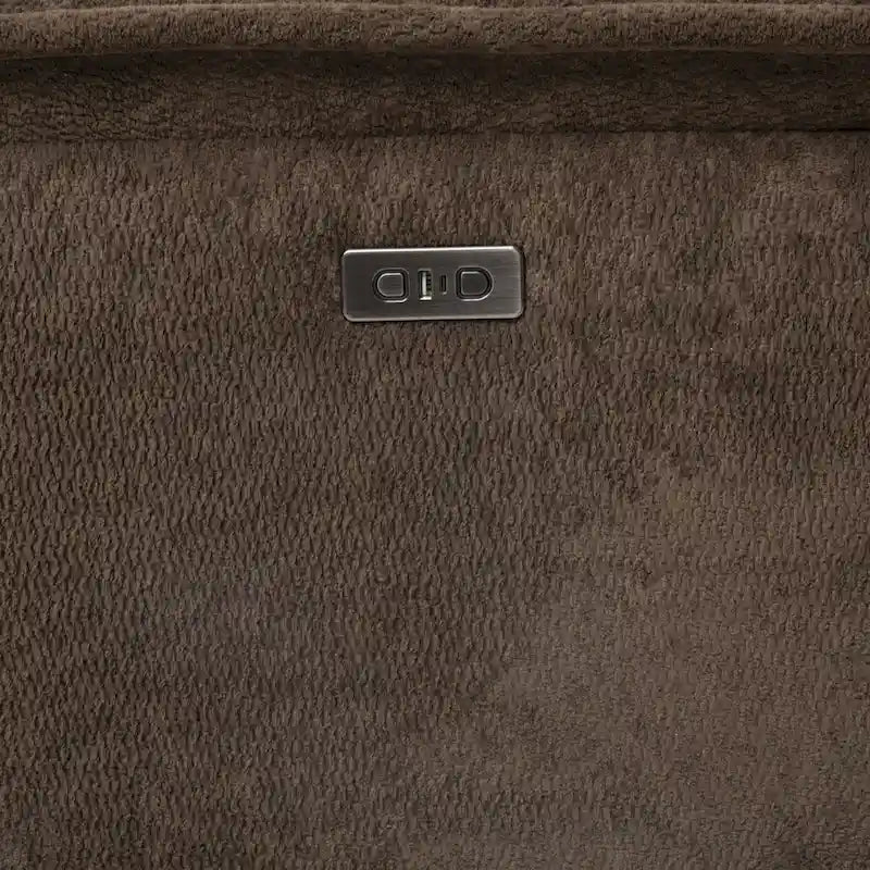 Canapé sectionnel inclinable moderne marron foncé Renic avec console et ports USB