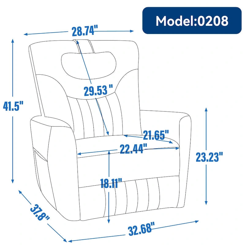 Fauteuil inclinable électrique beige avec pivotement à 270°, fonction bascule, oreiller de soutien lombaire et cervical, ports USB et Type-C