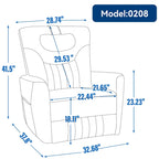 Fauteuil inclinable électrique beige avec pivotement à 270°, fonction bascule, oreiller de soutien lombaire et cervical, ports USB et Type-C