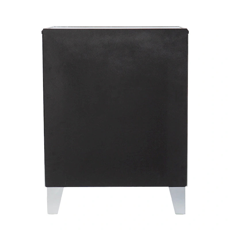 Table d'appoint miroir Churchill moderne du milieu du siècle avec rangement