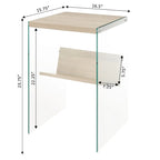 Table d'appoint en verre avec étagère