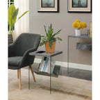Table d'appoint en verre avec étagère