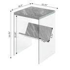 Table d'appoint en verre avec étagère