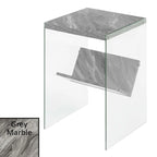 Table d'appoint en verre avec étagère