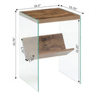 Table d'appoint en verre avec étagère