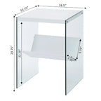 Table d'appoint en verre avec étagère