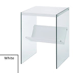 Table d'appoint en verre avec étagère