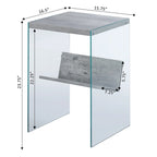 Table d'appoint en verre avec étagère