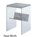 Table d'appoint en verre avec étagère
