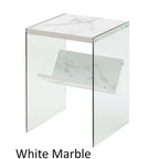 Table d'appoint en verre avec étagère