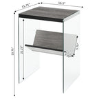 Table d'appoint en verre avec étagère