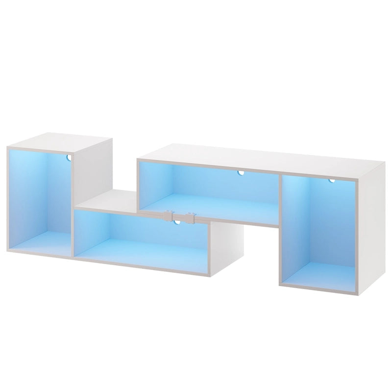 Meuble TV Moderne DIY Déformable avec Bande Lumineuse LED