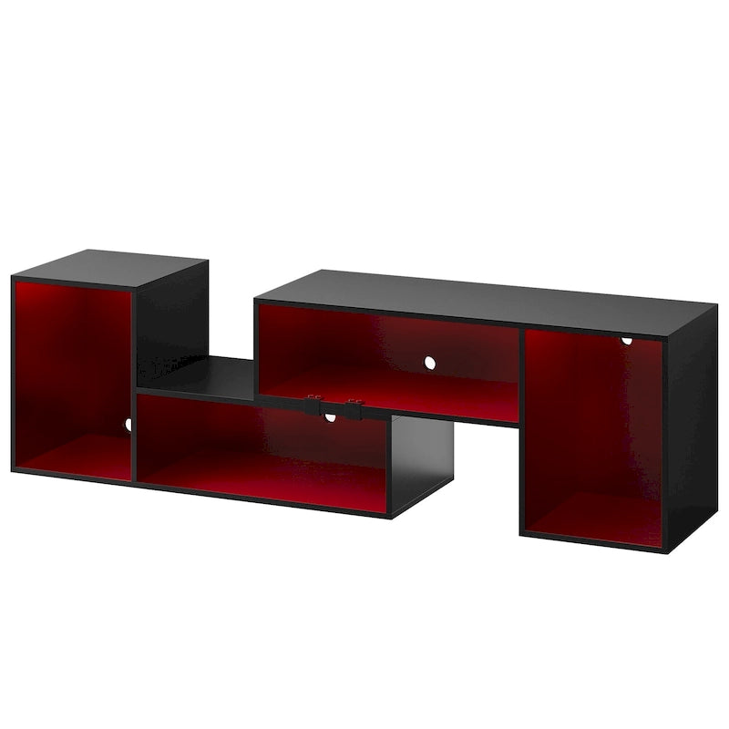 Meuble TV Moderne DIY Déformable avec Bande Lumineuse LED