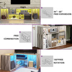 Meuble TV Moderne DIY Déformable avec Bande Lumineuse LED