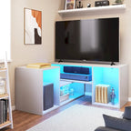 Meuble TV Moderne DIY Déformable avec Bande Lumineuse LED