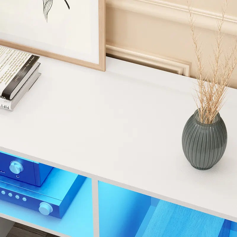 Meuble TV Moderne DIY Déformable avec Bande Lumineuse LED