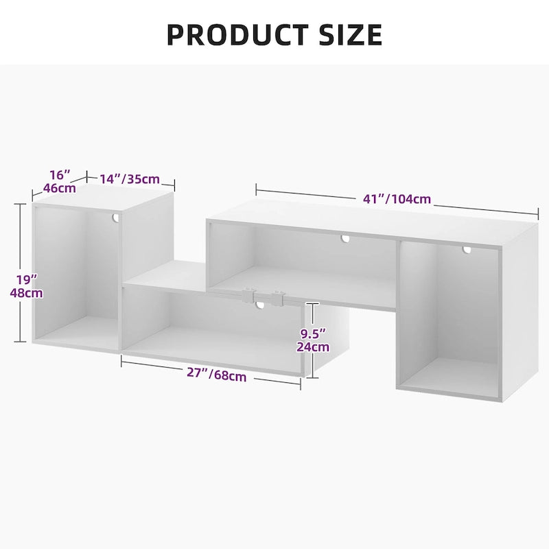 Meuble TV Moderne DIY Déformable avec Bande Lumineuse LED