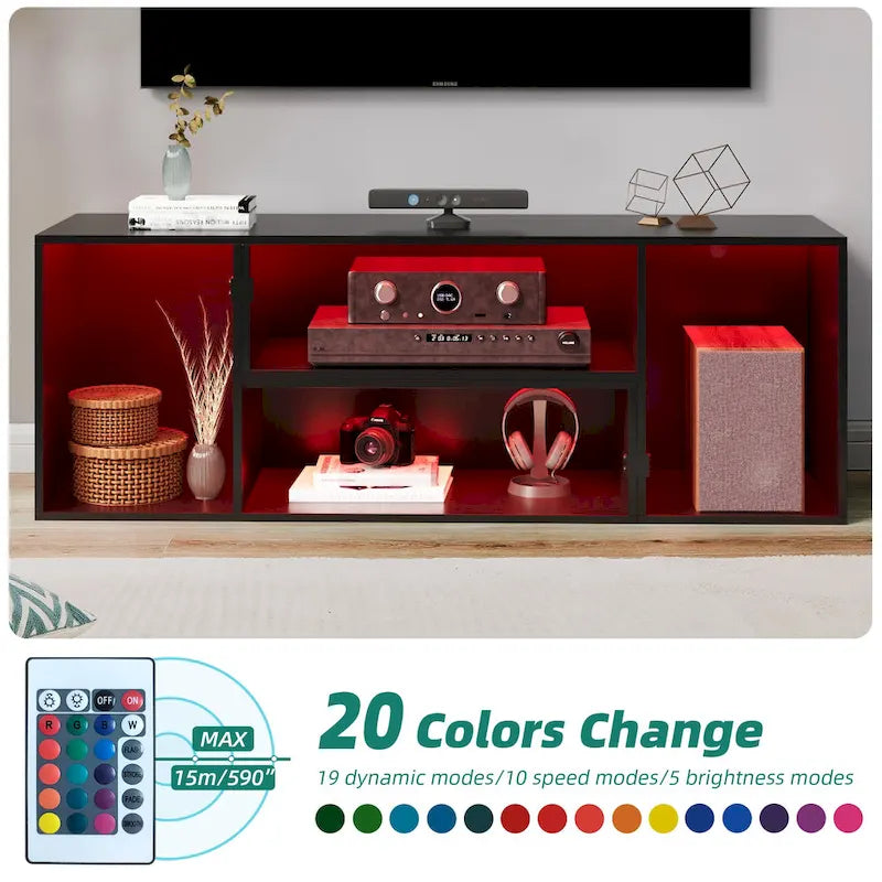 Meuble TV Moderne DIY Déformable avec Bande Lumineuse LED