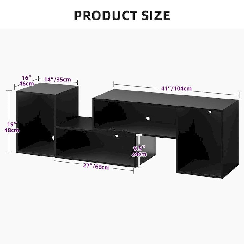 Meuble TV Moderne DIY Déformable avec Bande Lumineuse LED