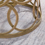Table Cercles Dorés, Fer, 42,5 x 42,5 x 56 cm, Conception Américaine