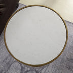 Table Cercles Dorés, Fer, 42,5 x 42,5 x 56 cm, Conception Américaine
