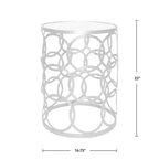 Table Cercles Dorés, Fer, 42,5 x 42,5 x 56 cm, Conception Américaine