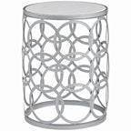 Table Cercles Dorés, Fer, 42,5 x 42,5 x 56 cm, Conception Américaine