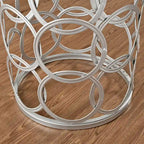 Table Cercles Dorés, Fer, 42,5 x 42,5 x 56 cm, Conception Américaine