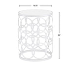 Table Cercles Dorés, Fer, 42,5 x 42,5 x 56 cm, Conception Américaine