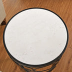 Table Cercles Dorés, Fer, 42,5 x 42,5 x 56 cm, Conception Américaine