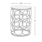 Table Cercles Dorés, Fer, 42,5 x 42,5 x 56 cm, Conception Américaine