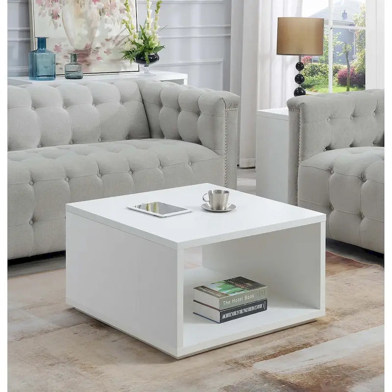 Table basse carrée avec étagère