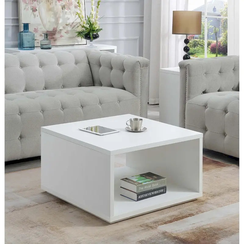 Table basse carrée avec étagère