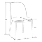 Ensemble repas 7 pièces en acier noir avec 6 chaises et table Collection Tule
