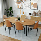 Ensemble repas 7 pièces en acier noir avec 6 chaises et table Collection Tule