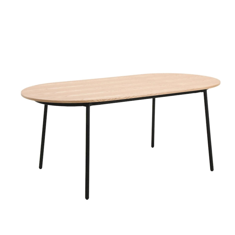 Ensemble repas 7 pièces en acier noir avec 6 chaises et table Collection Tule