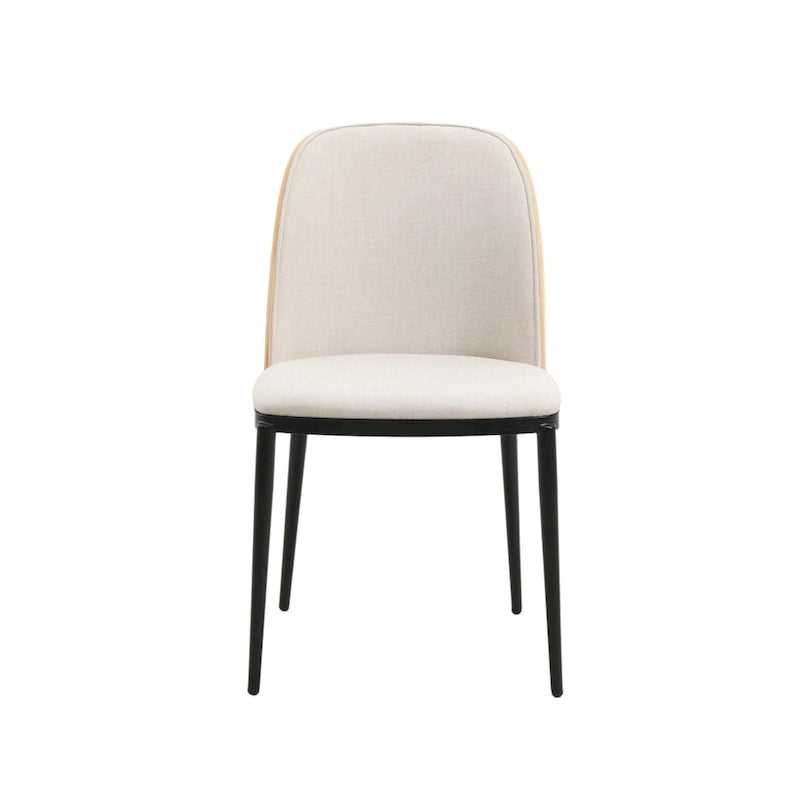 Ensemble repas 7 pièces en acier noir avec 6 chaises et table Collection Tule